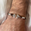 B146 Bracciale con elementi passanti bimbi cordino cerato con granelli nuovi