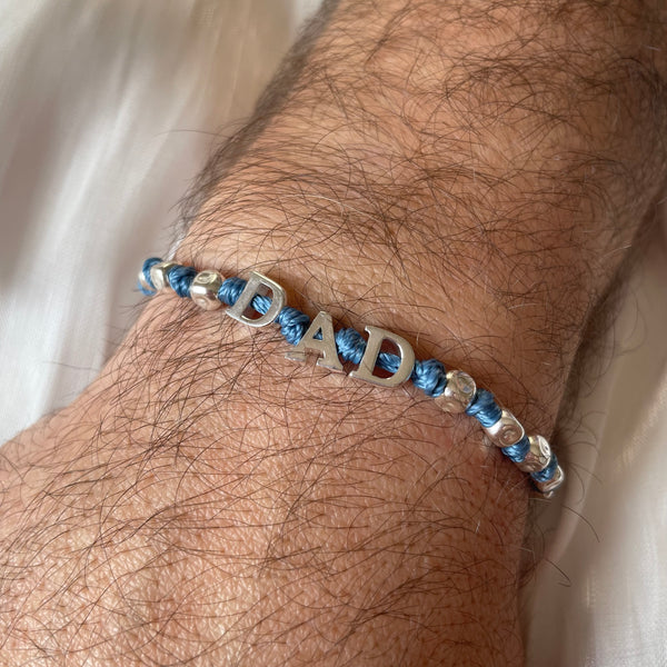 B136 Bracciale DAD con nodi (colore a scelta) pepite martellate medie