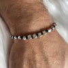 B150 Bracciale PAPÀ con nodi (colore a scelta) pepite martellate medie