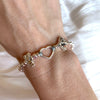 B153 Bracciale Family con pepite martellate e cuore vuoto