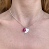 CL077 Necklace with heart with written mom and hydrothermal