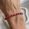 B0286 Bracciale con rondelle in argento e corallo