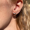 O003 Heart-shaped stud earrings