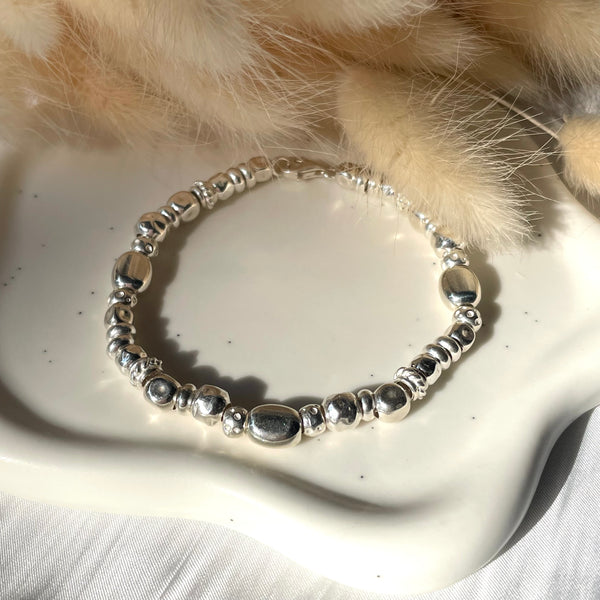 B0178 Bracciale argento con componenti mix (possibilità di scegliere uno o più ciondoli e passanti da inserire)