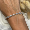 B0193 Bracciale argento rondelle mini e perle di fiume a sassolino