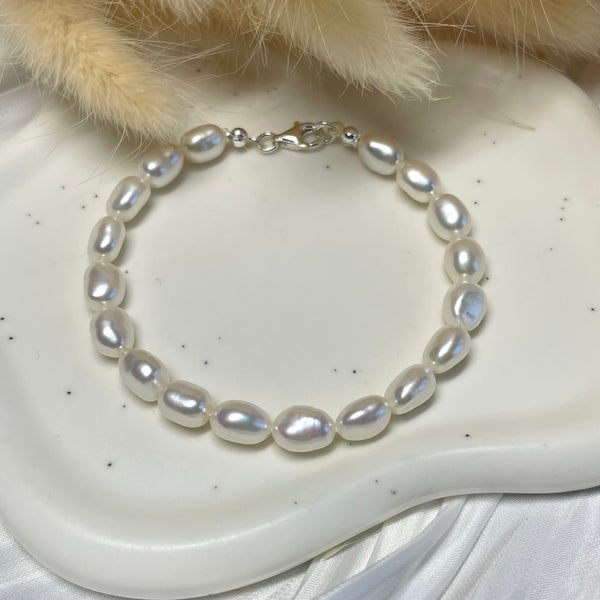 B0191 Bracciale argento con perle di fiume