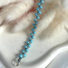 B074 Bracciale intreccio con palline in pasta di turchese