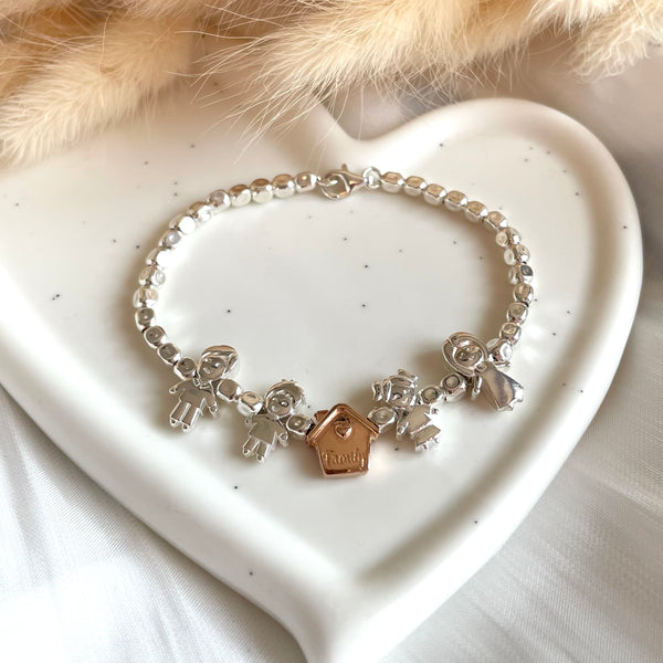 B141 Bracciale Family first con pepite martellate piccole