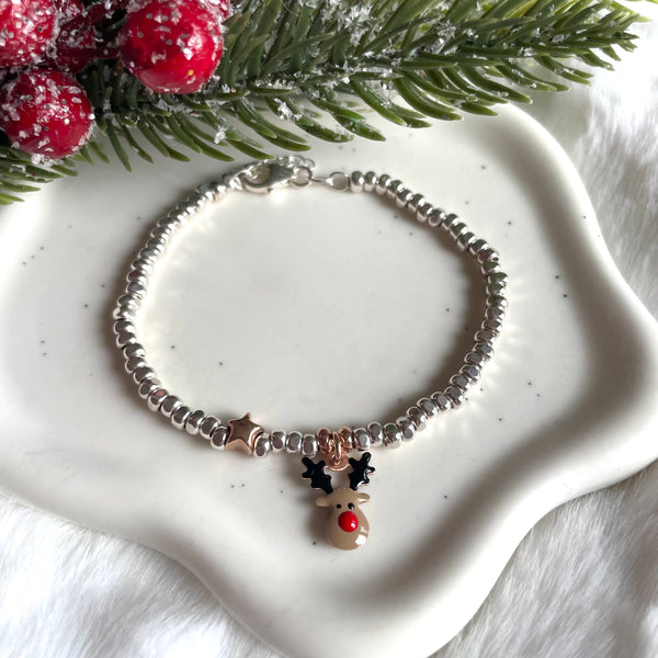 B0209 Bracciale cubotti con stellina e renna