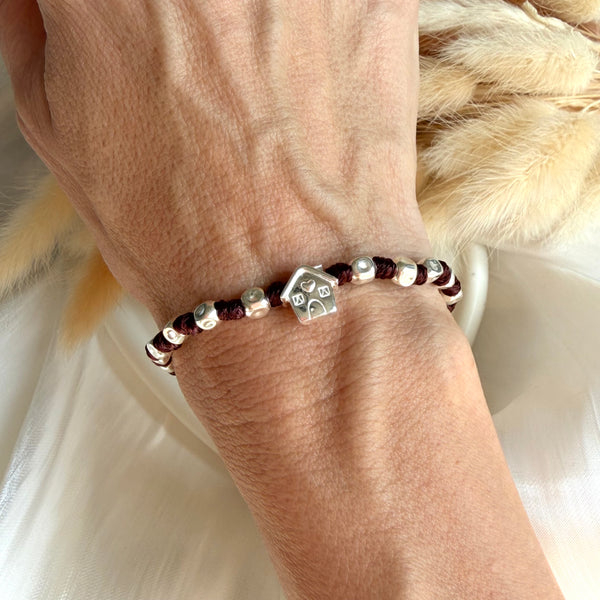 B0197 Bracciale con nodi in filo nautico e casina family passante