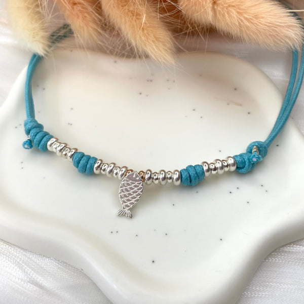 CL100 Collana con cordino cerato rondelle grandi e piccole ed elemento centrale a scelta a parte