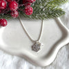 CL033 Collana veneziana con fiocco di neve zirconato e pallina bianca