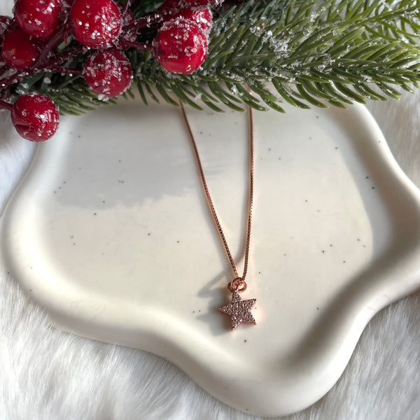 CL032 Collana catena veneziana rosata e stellina