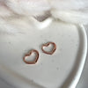 O013 Orecchini anelle a forma di cuore rosato