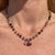 CL111 Collana rosario in argento con rondelle in tormalina e cuore smaltato
