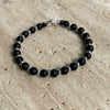 B096 Bracciale con palline onice nero e rondelle