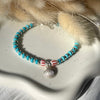 B0180 Bracciale rondelle turchese, argento e conchiglia pendente