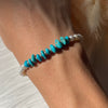 B0181 Bracciale con perle di fiume, rondelle argento e chips di turchese