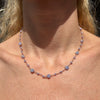 CL113 Collana rosario in argento con cristalli malva