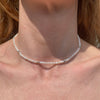 CL089 Collana con perle di fiume e mini cuori