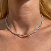 CL0195 Collana argento rondelle irregolari lisce