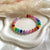 B0295 Bracciale candy con rondelle arcobaleno e palline argento