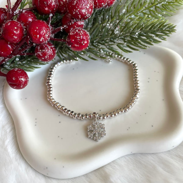 B0225 Bracciale cubotti luminosi con fiocco di neve