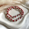B132 Bracciale di coppia con pepite martellate medie, cuore passante e 2 iniziali (prezzo del singolo)