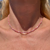 CL101 Collana argento con pepite mini e nodi in filo nautico colorato