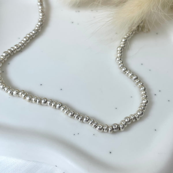 CL020 Collana argento con mini palline e rondelle