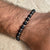 B096 Bracciale con palline onice nero e rondelle