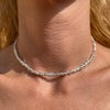 CL0194 Collana argento rondelle irregolari martellate