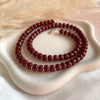 CL0181 collana in pasta di vetro marroni con cilindri piccoli e rondelline in argento