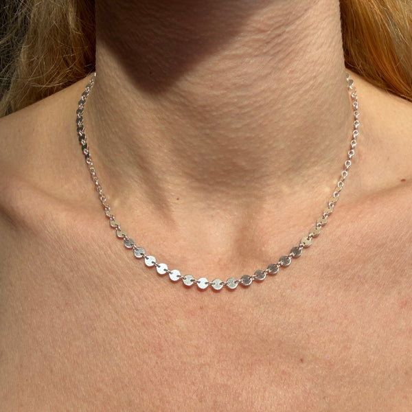 CL0152 Collana argento con piastrine