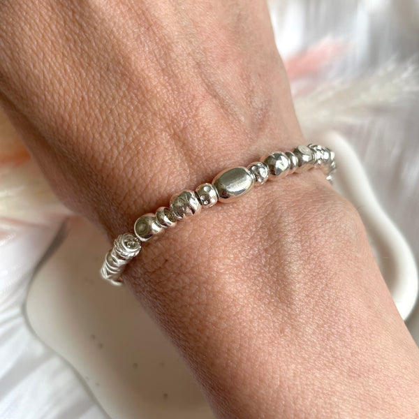 B0178 Bracciale argento con componenti mix (possibilità di scegliere uno o più ciondoli e passanti da inserire)
