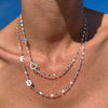 CL0191 Collana con catena squamette e iniziali a scelta