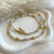 CL0182 Collana argento con pepite mini alternate a pepite di diverse dimensioni dorate, rosate o argentate