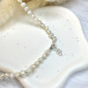 CL098 Collana con perle di fiume, rondelle argento e con a scelta moschettone salvagente per inserire i ciondoli