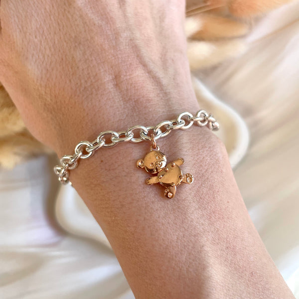 B0234 Bracciale orsetto Bubi piccolo con bracciale catena