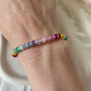 B0254 Bracciale con rondelline arcobaleno e rondelle argento