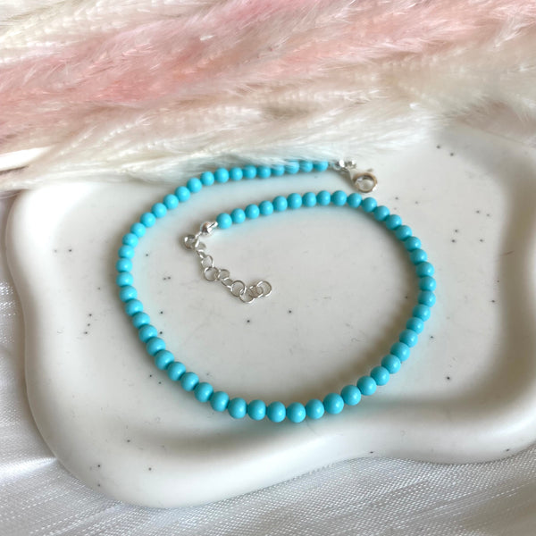 B0271 Bracciale con palline in pasta di turchese da 3mm