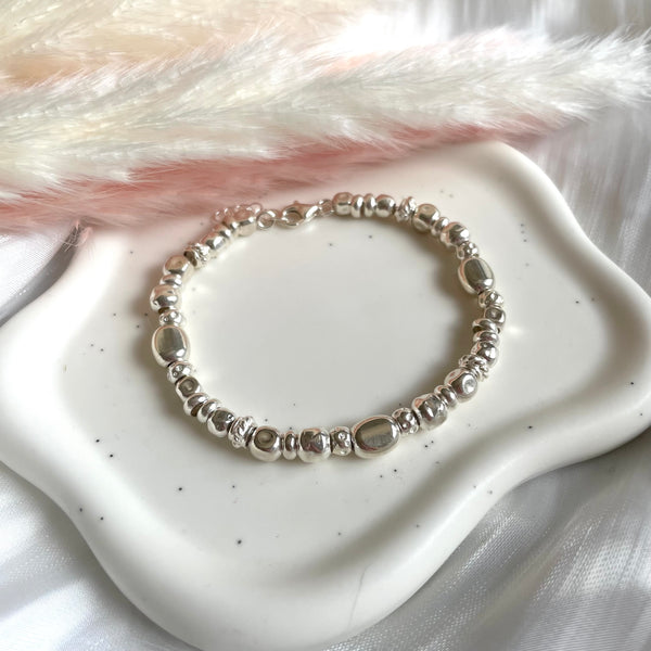 B0178 Bracciale argento con componenti mix (possibilità di scegliere uno o più ciondoli e passanti da inserire)