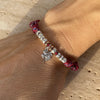 B017 Paracord bracelet, new beads, washers + pendant in the center (to be chosen separately)