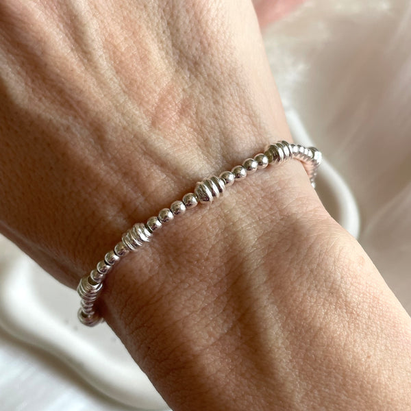 B0258 Bracciale palline e pepita rigata