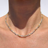 CL0182 Collana argento con pepite mini alternate a pepite di diverse dimensioni dorate, rosate o argentate
