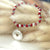 B164 Bracciale “Grazie Maestra” con nodi (colore a scelta) e pepite martellate medie