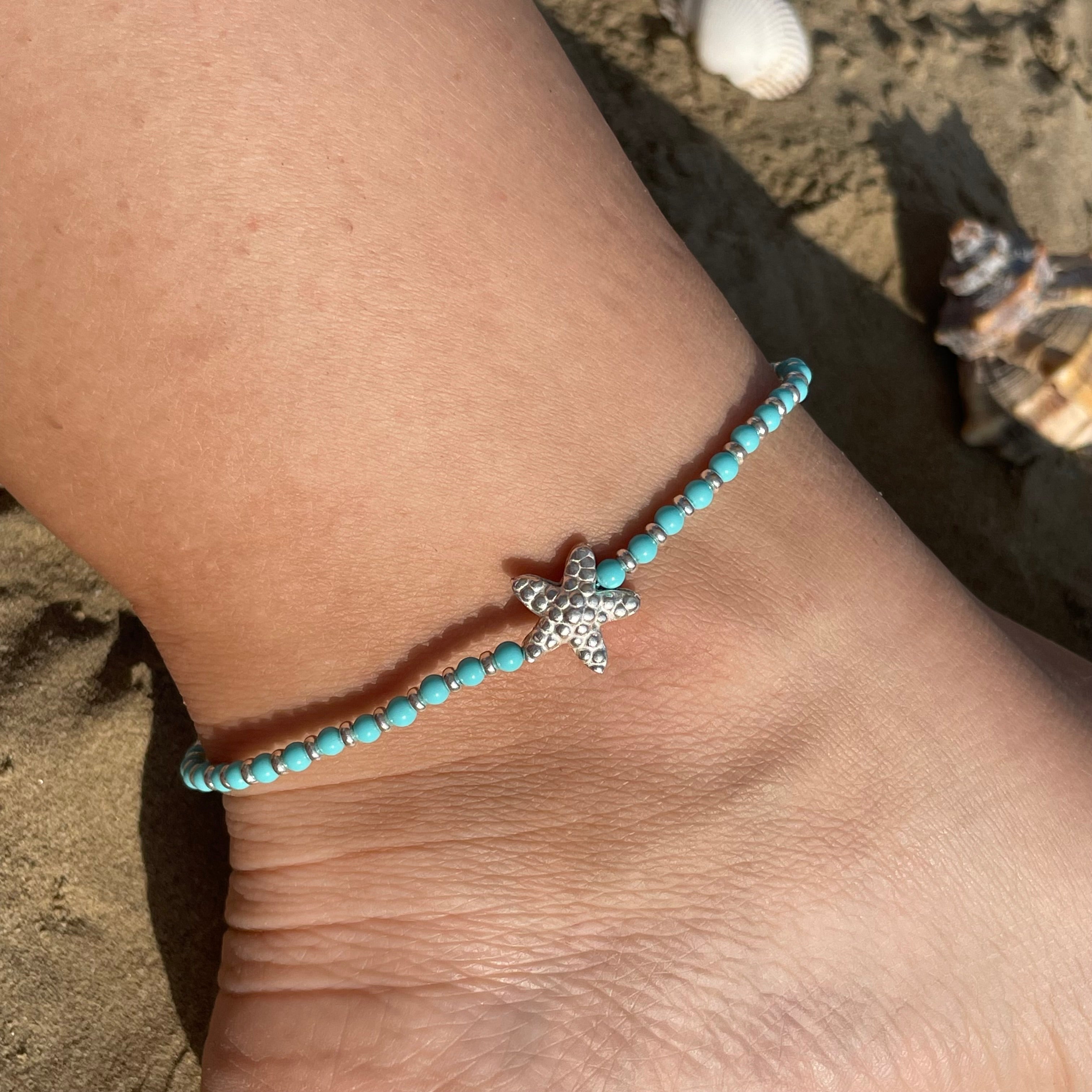 Cavigliera Inca In Argento Sterling 925 Con Turchese E Ciondolo Cuore – Fatta A Mano UK - Foto 4