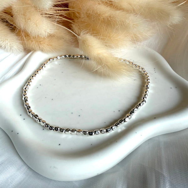 CV018 Cavigliera con pepite martellate mini (con ciondolo o passante a scelta)