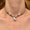 CL023 Collana Orsetto Bubi con cordino cerato e granelli