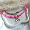 CL0184 Collana in argento con granelli e moschettone porta ciondoli a scelta (i ciondoli non sono inclusi ma bisogna selezionarli)